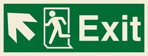 Exit, running man symbol, arrow diagonally up left