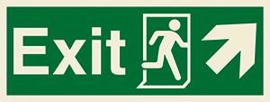 Exit, running man symbol, arrow diagonally up right