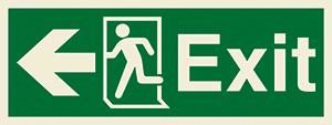 Exit, running man symbol, arrow left