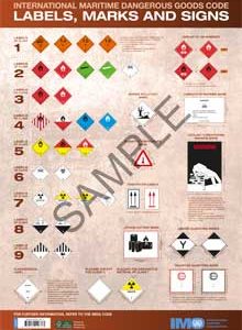 IG223E - Wall chart: IMDG Code Labels, Marks & Signs, 2016