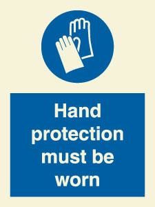Hand protection must be worn