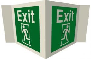 Panoramic with Exit + Running man symbol