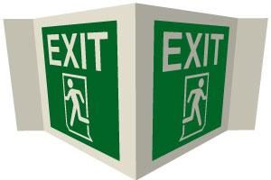 Panoramic EXIT + Running man picto 200mm high