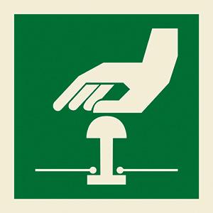 Emergency stop symbol (green)